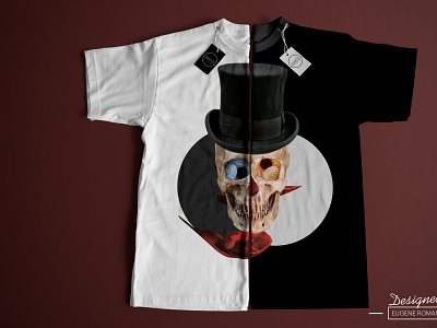 skull t-shirt design illustration