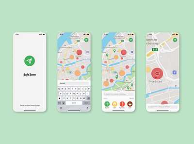 Safe zone - Stay at home and hang out safely app corona mobile ui ux