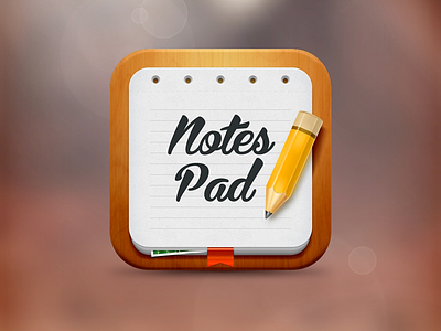 Notes pad icon app button design icon ios ipad iphone logo