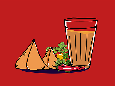 ChaiTime design digitalart food illustration illustration krita minimal painted