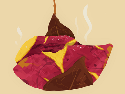 Food Illustration: Steamed sweet potatoes