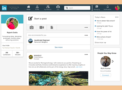 LinkedIn concept app design ui ux web website