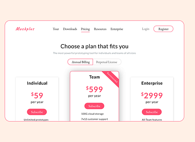 mockplus pricing concept app design typography ui ux web