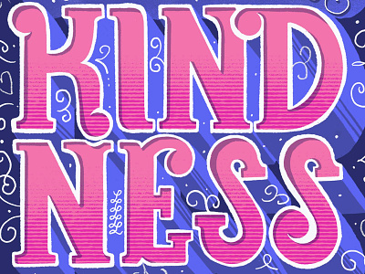 Kill them with kindness colorful digital art hand lettering illustration lettering procreate