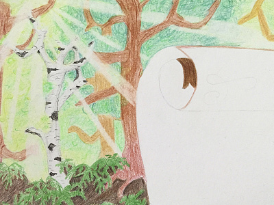 Treeees color pencil forest illustration tree