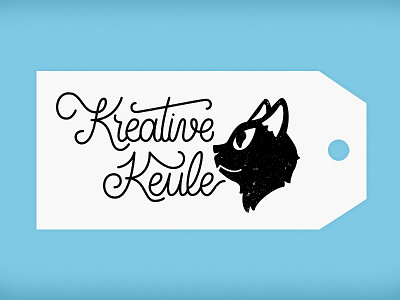 Kreative Keule branding cat illustration label lettering logo