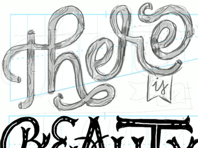 There is Beauty in Trying hand lettering ipad lettering motivation pencil procreate