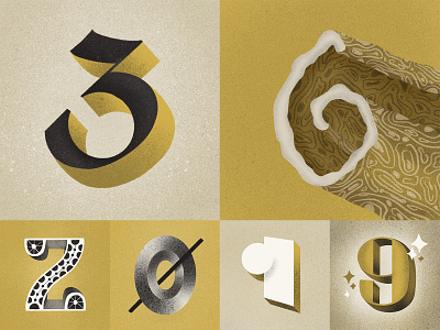 36 Days of Type 2019 36 days of type beige design gold hand lettering ipadpro lettering letters numbers procreate series