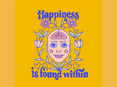 happinessdribble flower flower illustration hand lettering happiness happy illustration procreate smiles smiley face typogaphy