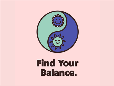 Find Your Balance balance earth flower illustration hippy illustration peace peace sign psychedelic sun typeface typography yin and yang yin yang