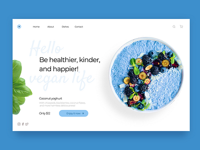 Vegan landingpage blue diet app dishes disruptive food food app food website fruits health app health website menu vegan vegan art vegan food veganism