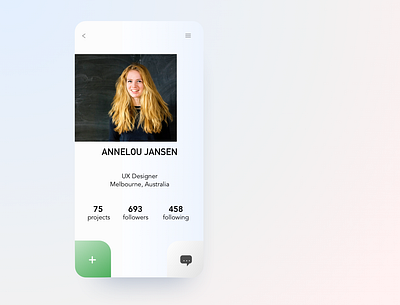 Day 6 of the UI challenge: the Profile page dailyui dailyui006 dailyuichallenge profilepage