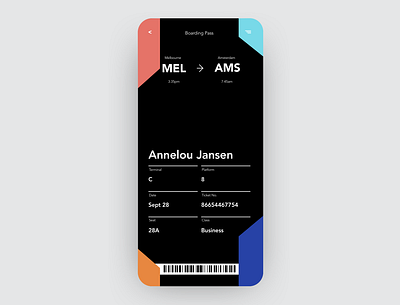 Daily UI challenge Day 24 - boarding pass boardingpass dailyui dailyui024 dailyuichallenge