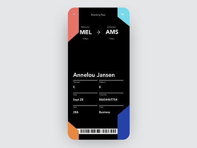 Daily UI challenge Day 24 -  boarding pass