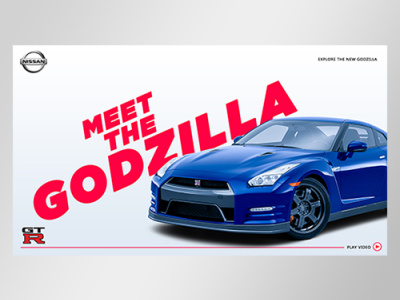 "Meet the Godzilla" art branding design fanboy tributetothebeast gtr illustration intro page navigation nissan ui ux web