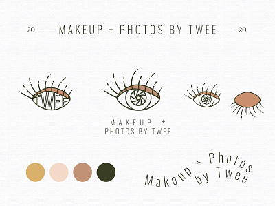 Makeup + Photos by Twee - Brand Identity adobe illustrator brand brand identity branding business design flat icon illustration logo logos makeup makeup artist photography photography branding photos