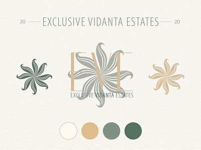 EVE - Brand Identity adobe illustrator cabana design estate exclusive flat getaway icon illustration logo retro simple tropical vacation