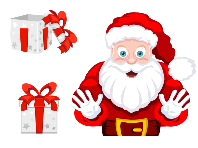 Santa Claus with a present ahninniah christmas game item inkscape new year night thief olga bikmullina presents santa claus