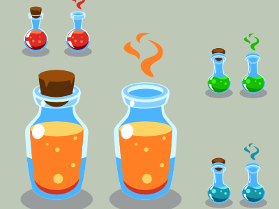 Potions Pack bottle cauldron fantasy magic platformer potions rpg science vial