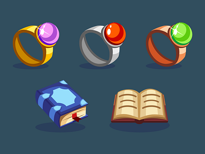 Game Icons 2d book cartoon game illustration inkscape ring vector