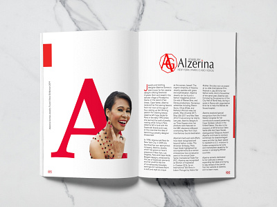 Alzerina bio mockup magazine design typography