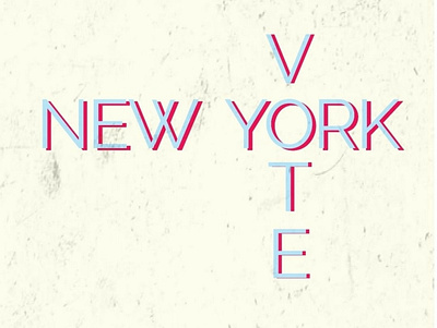 People of NY vote effects illustration typogaphy