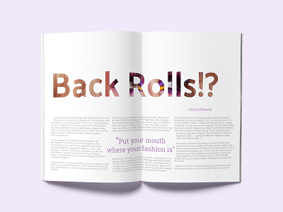 Back Rolls editorial design graphicdesign typogaphy