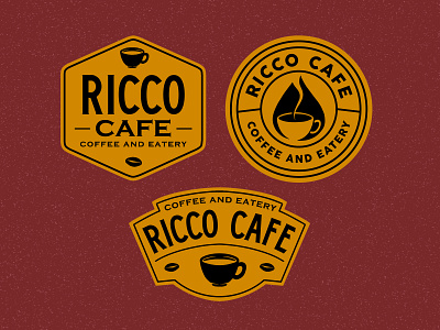 RICCO CAFE apparel badge design branding cafe clothing coffee coffee shop design eatery graphicdesign illustration logo logodesign monogram typography vector