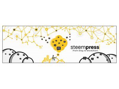 SteemPress banner blockchain blockchain logo blockchaindevelopment blockchaintechnology branding cryptocurrency design logo software design tech tech logo technology technology logo