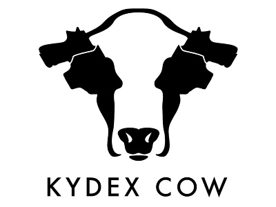 Kydex Cow Holsters Logo black and white logo branding cow logo creative design creative logo firearms firearms logo holster holster company holster logo monotone shooting