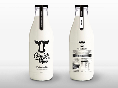 Cornish Moo - Bottle Design bottle brand branding dairy design label milk packaging