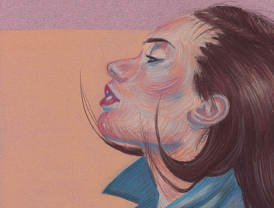 Fiona Apple apple chalk colored pencil drawing expressive hand drawn illustration pastel portrait