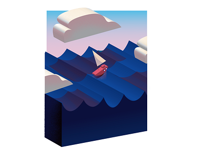 3d ship 3d design illustration illustrator landscape minimal photoshop ui vector visual storytelling web