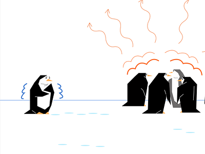 penguin heat character design illustration illustrator vector visual storytelling