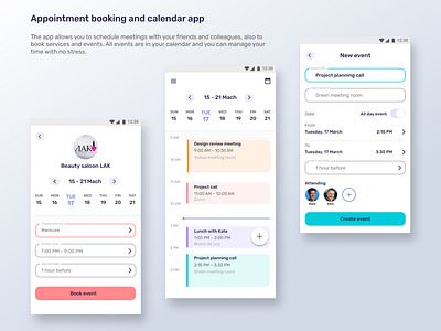 Appointment booking and calendar app