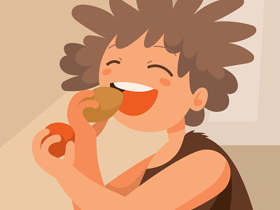 Goods.ru illustration animation boy cave cave people caveman character cute funny happiness illustration illustrator motion design motiongraphics smile stone age