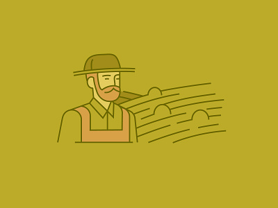 Icon for Phosagro beard character eco farm farmer field hat icon iconography illustration man wheat