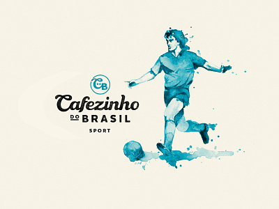 Cafezinho do Brasil illustration art artist ball blue brazil football illustration logotype painting sport watercolour