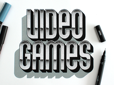 Video Games dots handlettering lettering logo stippling typography videogames