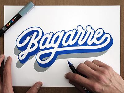 Bagaaaaaarre! bagarre blue fight handlettering lettering logo posca
