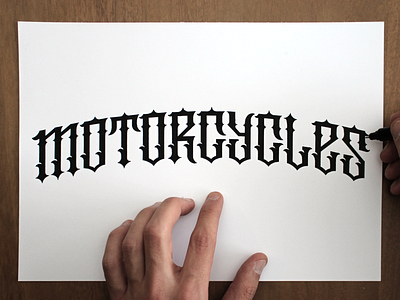 VroOommm! black handlettering lettering motorcycles type typography