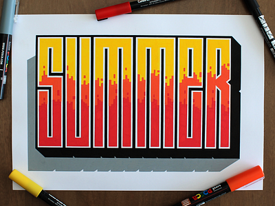 Summer analog design graphic handlettering lettering posca summer