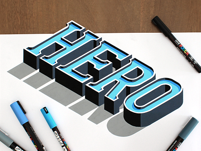 Hero artwork design handlettering hero lettering logo posca type typography