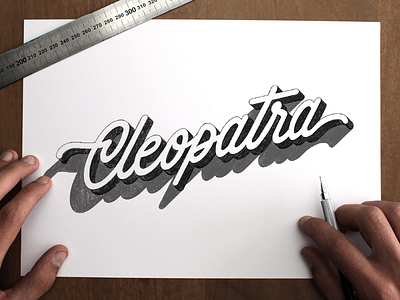 Cleopatra artwork design handlettering lettering pencil sketch typography wip