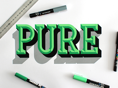 Pure bevels custom design graphic handlettering lettering posca pure type typo typography