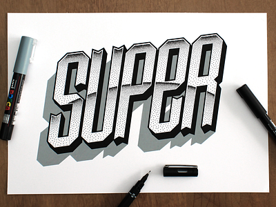 Super dotwork handlettering lettering pointillsim super type typography