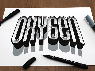 Oxygen custom design graphic handlettering lettering oxygen type typography
