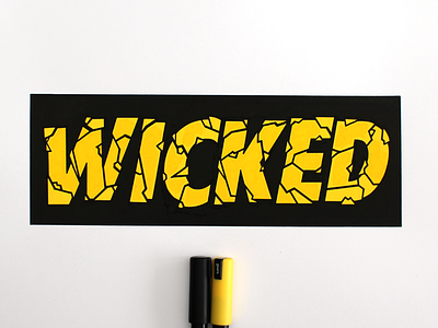 Wicked handlettering lettering logo logotype typography wicked yellow