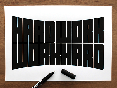 Hard work or Work hard font handdrawn handlettering lettering logo posca type typography