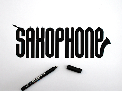 Saxophone handlettering lettering music saxophone typography
